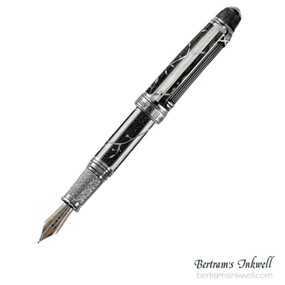 David Oscarson Trellis White & Black/Rhodium Fountain Pen
