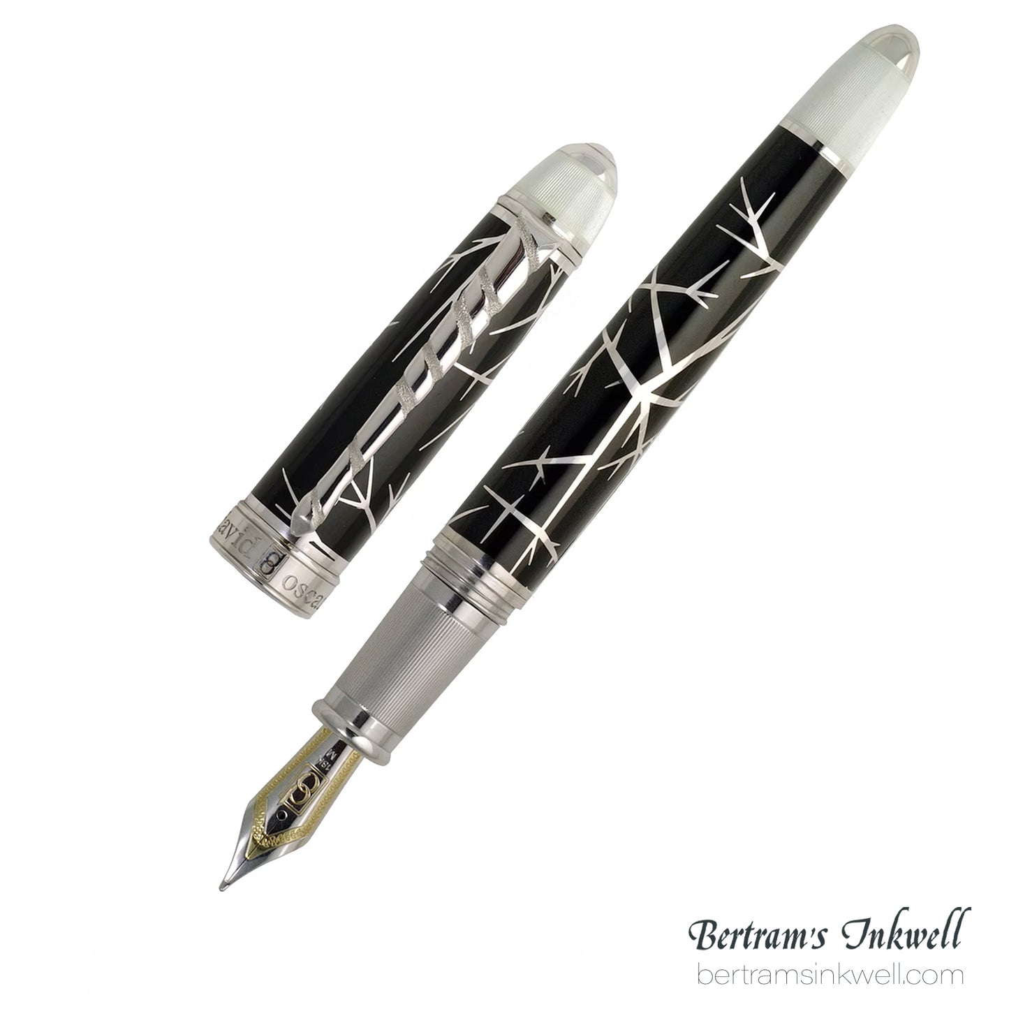 David Oscarson Winter Black & Rhodium Fountain Pen