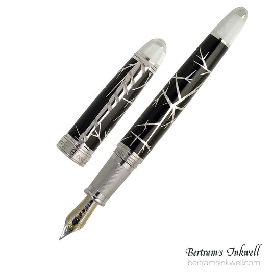 David Oscarson Winter Black & Rhodium Fountain Pen