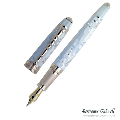 David Oscarson Winter Blue & Rhodium Fountain Pen