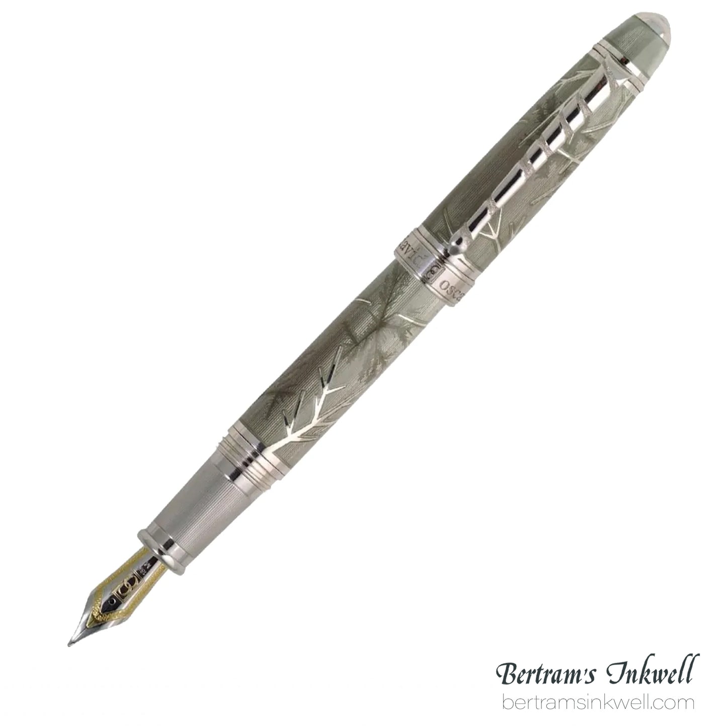 David Oscarson Winter Grey & Rhodium Fountain Pen