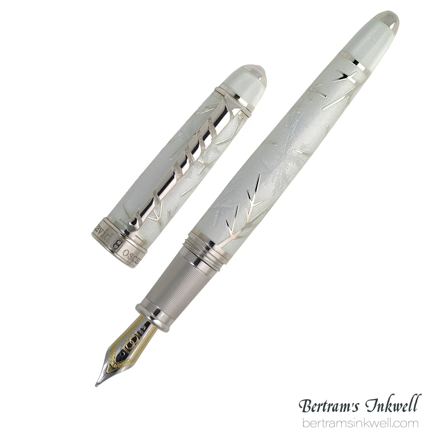 David Oscarson Winter White & Rhodium Fountain Pen