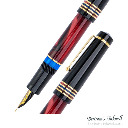 Delta Four Rings Collection - Crimson Night Fountain Pen Limited Edition