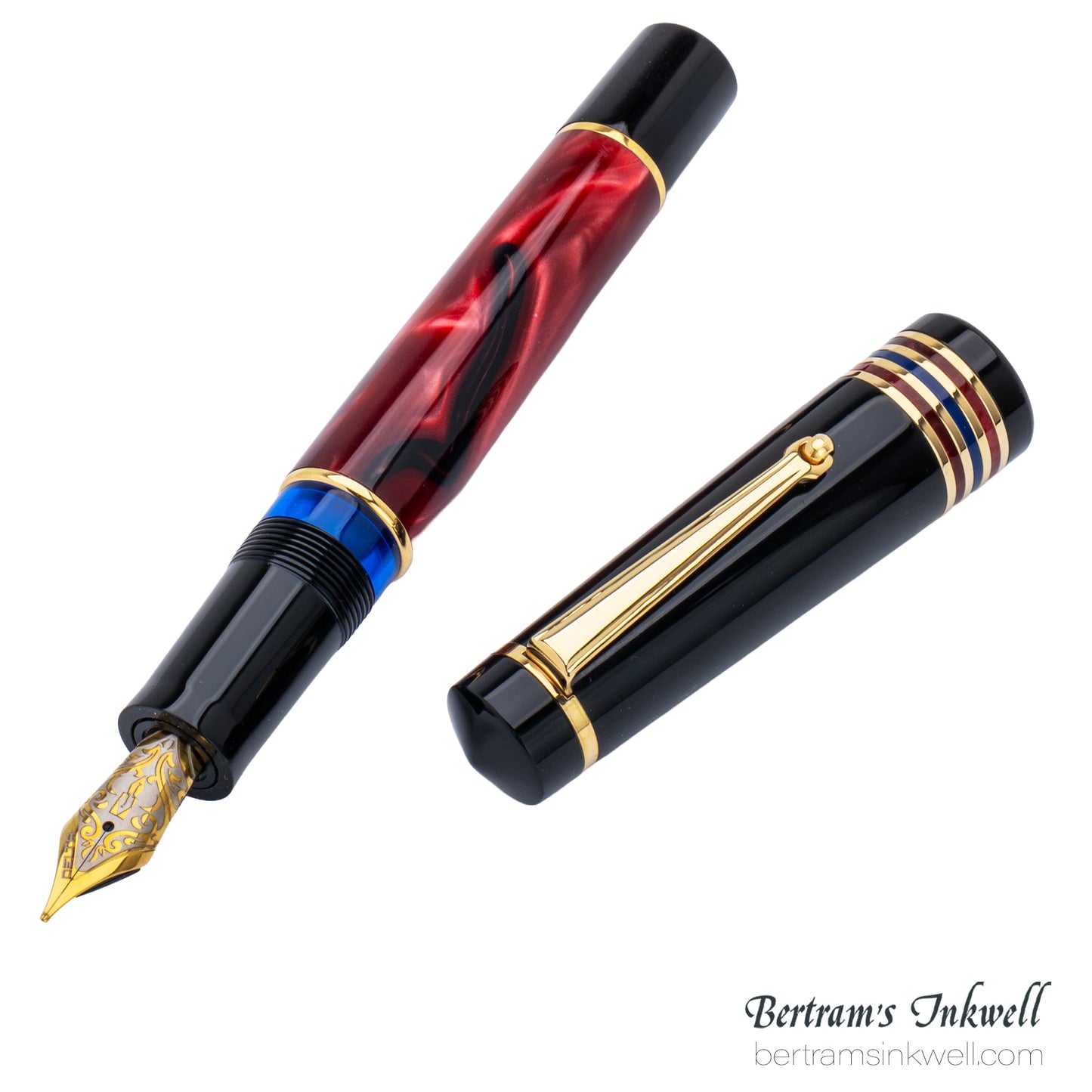 Delta Four Rings Collection - Crimson Night Fountain Pen Limited Edition