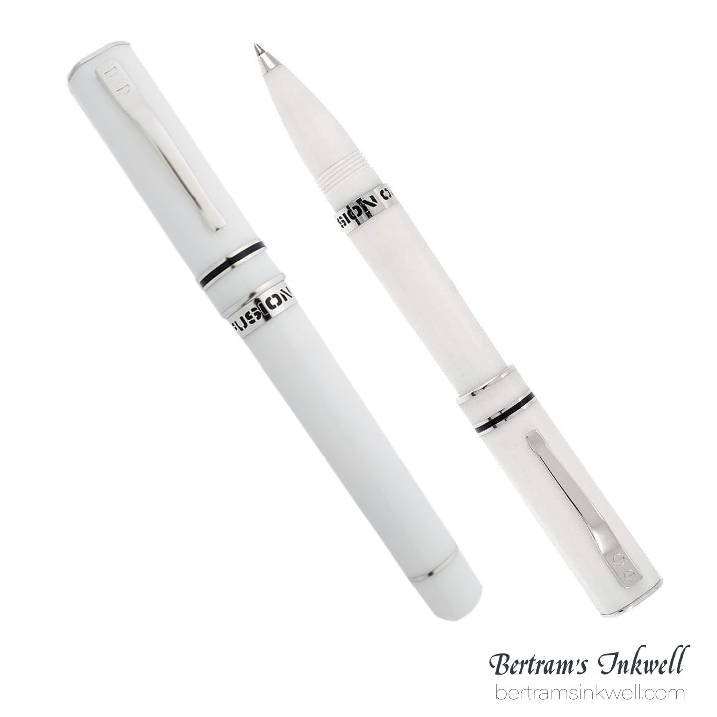 Delta Fusion One White Rollerball With Leather Pen Case
