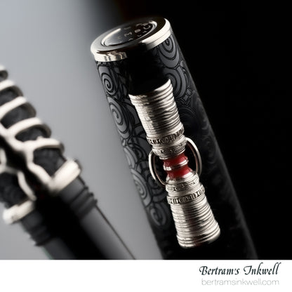 Delta Indigenous People Simbu Dancing Skeletons - Black Resin - Sterling Silver Cage (Limited Edition) Fountain Pen