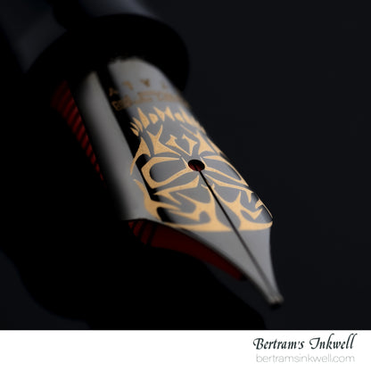 Delta Indigenous People Simbu Dancing Skeletons - Black Resin - Gold-Plated Sterling Silver Cage (Limited Edition) Fountain Pen