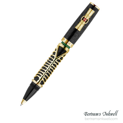 Delta Indigenous People Simbu Dancing Skeletons - Black Resin - Gold-Plated Sterling Silver Cage (Limited Edition) Rollerball