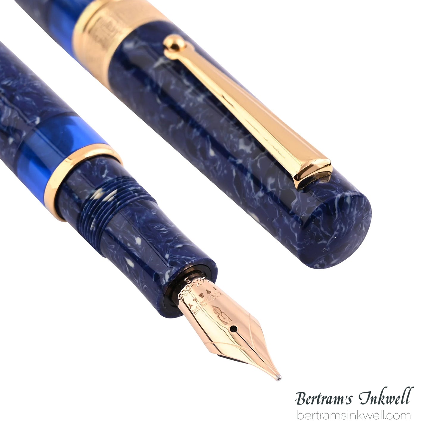 Delta Lapis Blue Celluloid Rose Gold Limited Edition Fountain Pen