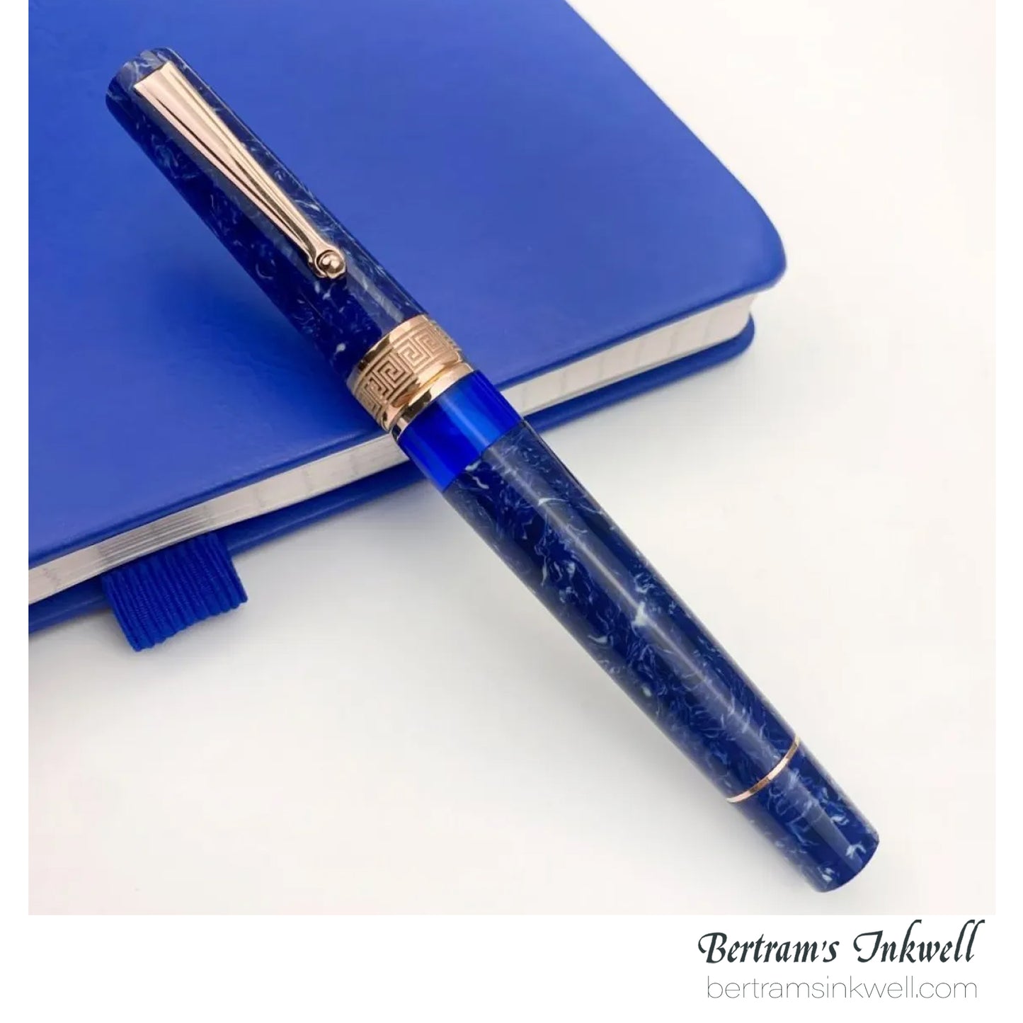 Delta Lapis Blue Celluloid Rose Gold Limited Edition Fountain Pen