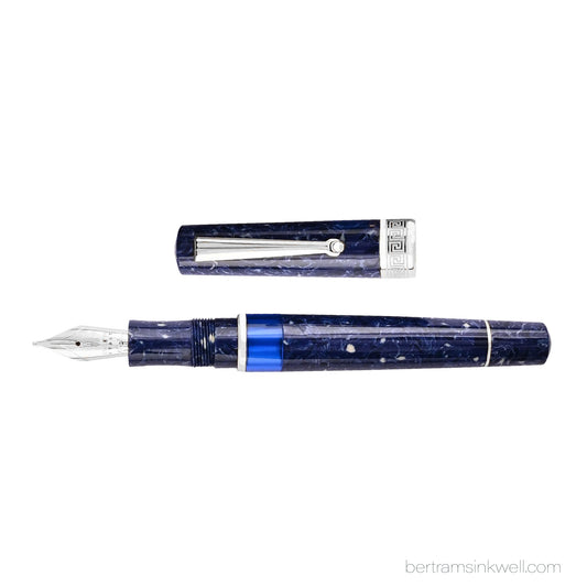 Delta Lapis Blue Celluloid Silver Limited Edition Fountain Pen