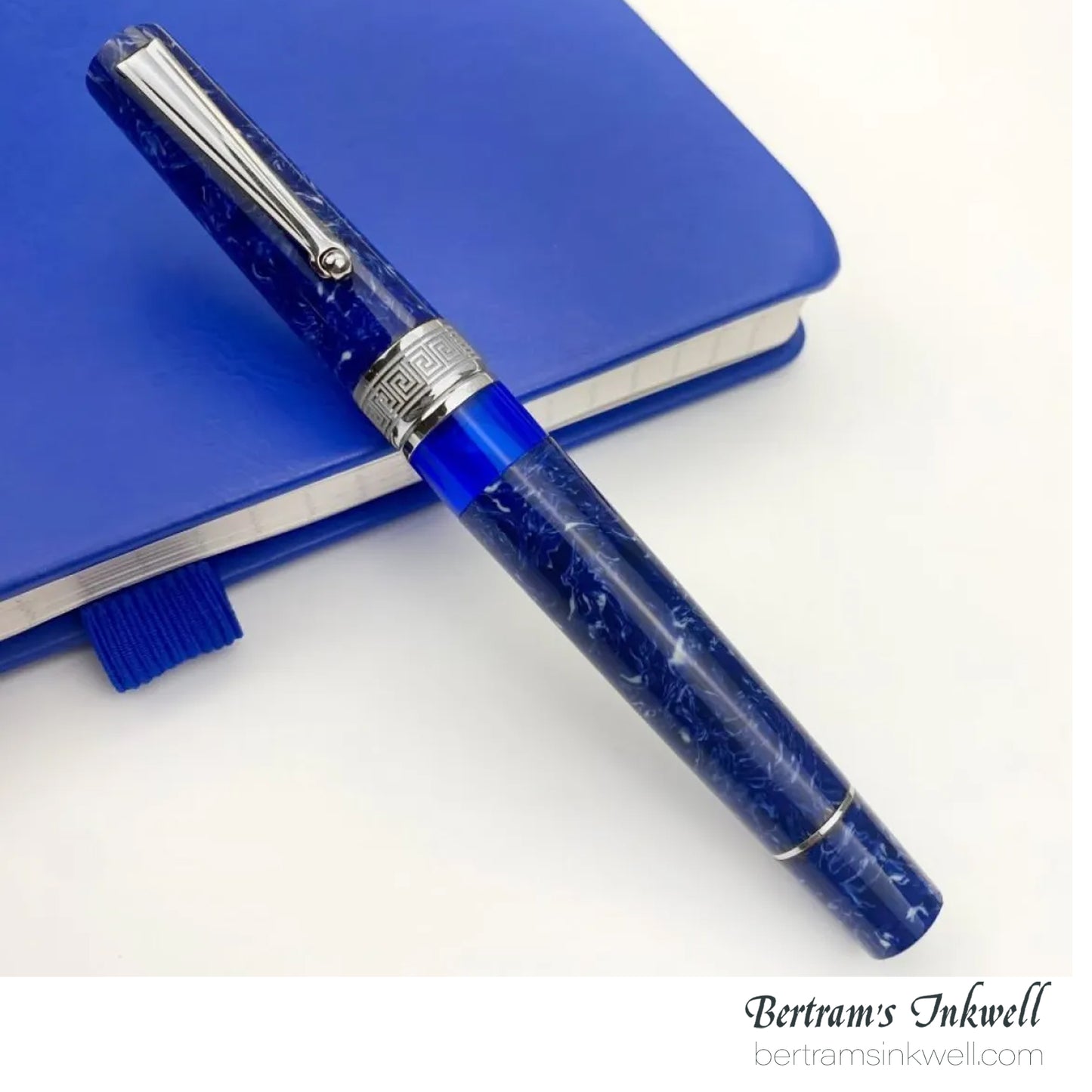 Delta Lapis Blue Celluloid Silver Limited Edition Fountain Pen