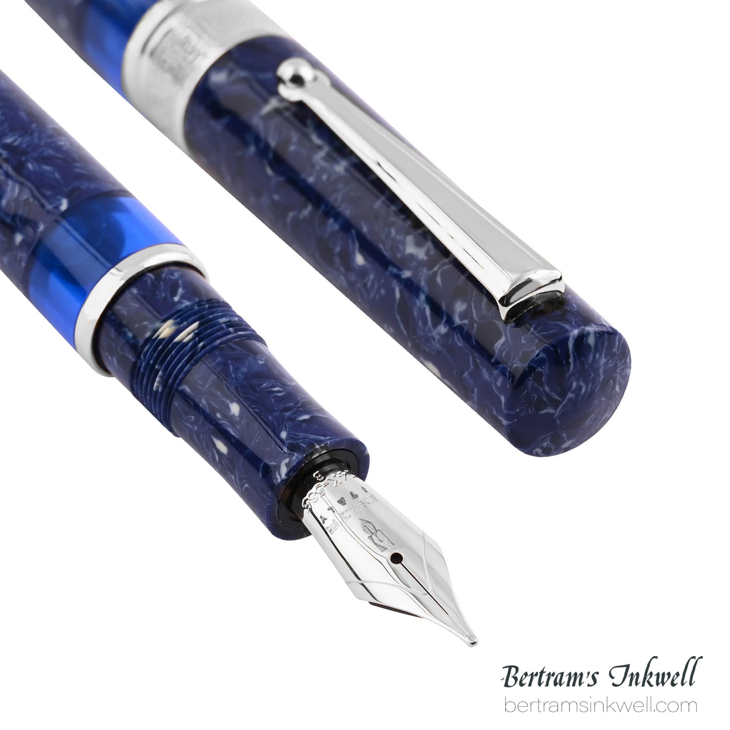 Delta Lapis Blue Celluloid Silver Limited Edition Fountain Pen