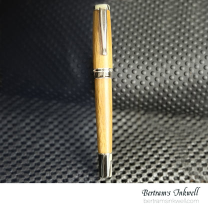DELTA SeaWood, Light Iroko Wood Fountain Pen, 2013, DS94028 With Leather Pen Case