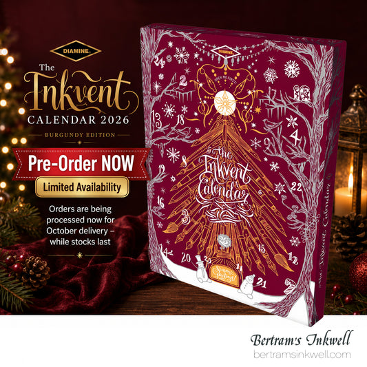 Diamine 2026 InkVent Advent Calendar Burgundy, 25 ink bottles