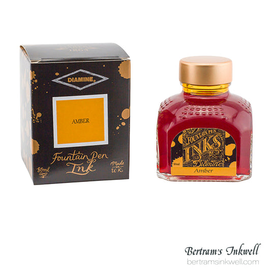 Diamine Amber Fountain Pen Ink Bottle 80ml