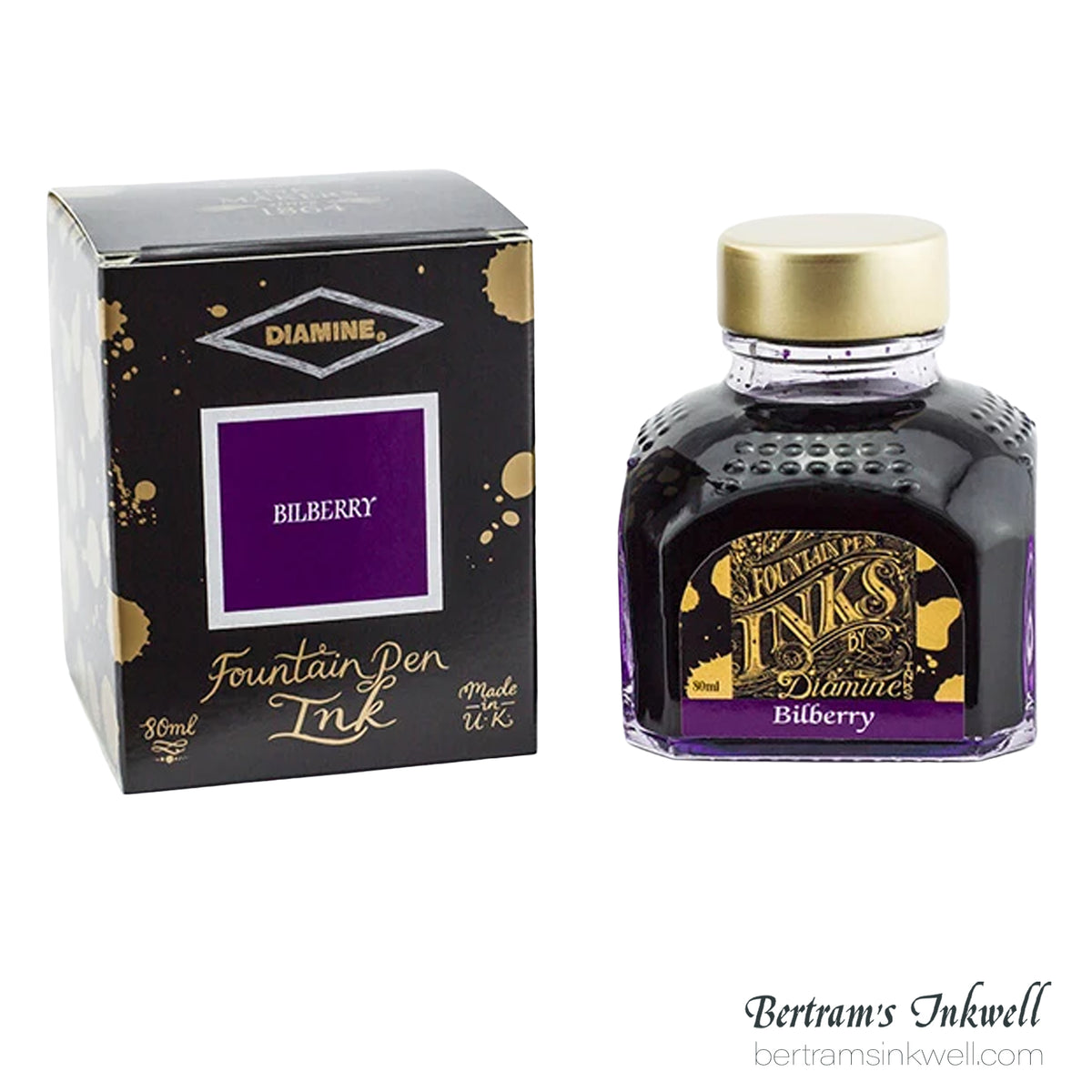 Diamine Bilberry Fountain Pen Ink Bottle 80ml