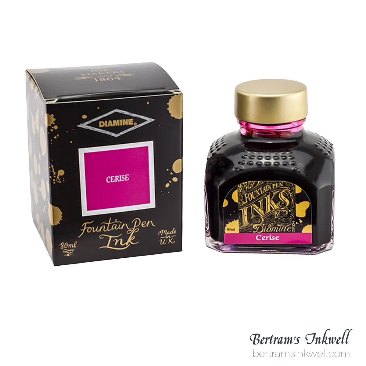 Diamine Cerise Fountain Pen Ink Bottle 80ml