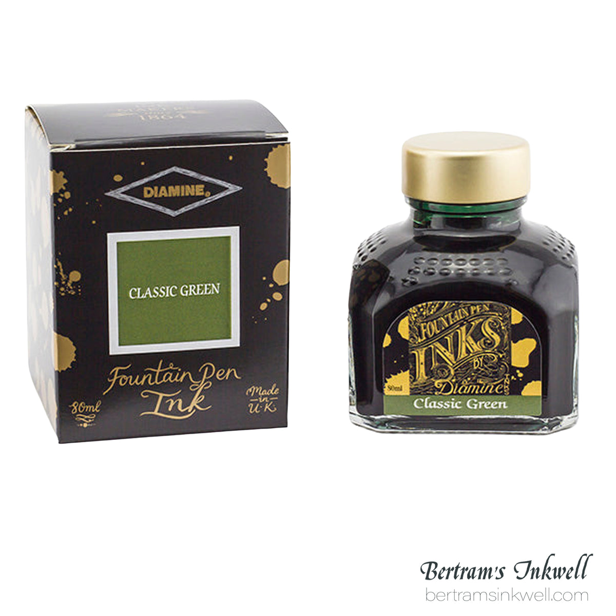 Diamine Classic Green Fountain Pen Ink Bottle 80ml