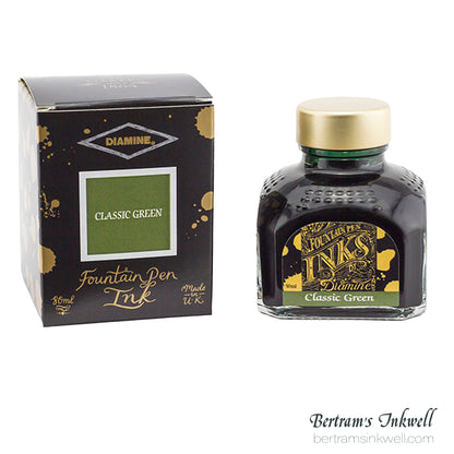 Diamine Classic Green Fountain Pen Ink Bottle 80ml