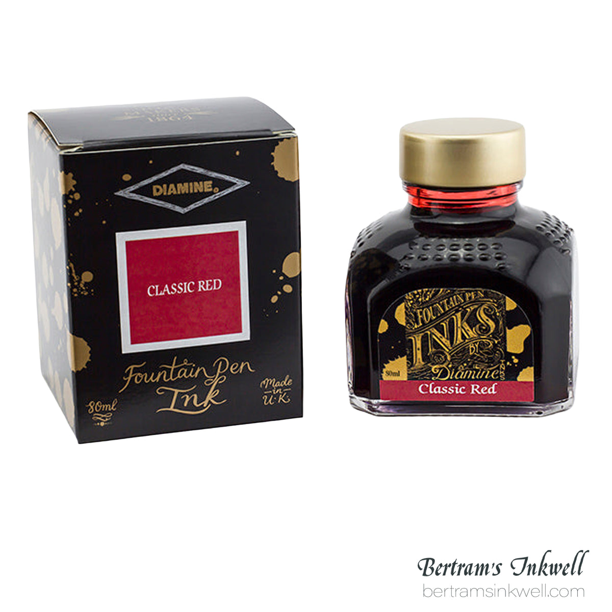 Diamine Classic Red Fountain Pen Ink Bottle 80ml