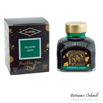 Diamine Fountain Pen Ink Delamere Green Fountain Pen Ink Bottle 80ml