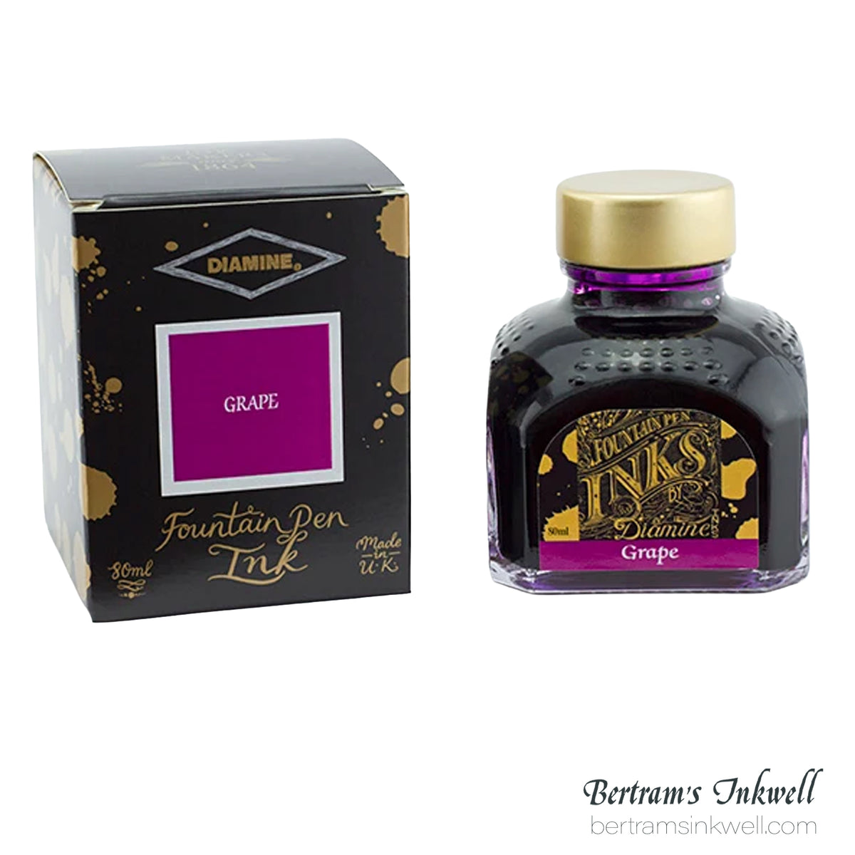 Diamine Grape Fountain Pen Ink Bottle 80ml