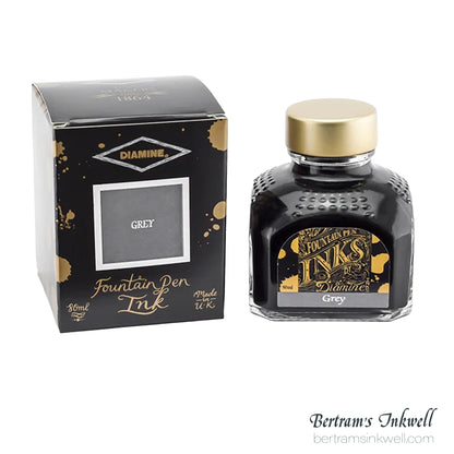 Diamine Grey Fountain Pen Ink Bottle 80ml