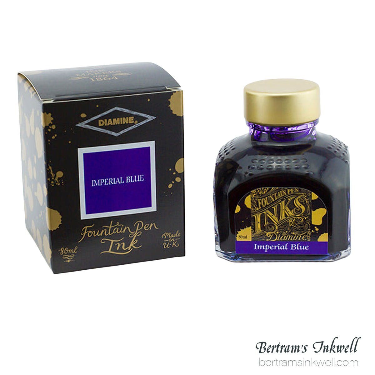 Diamine Imperial Blue Fountain Pen Ink Bottle 80ml