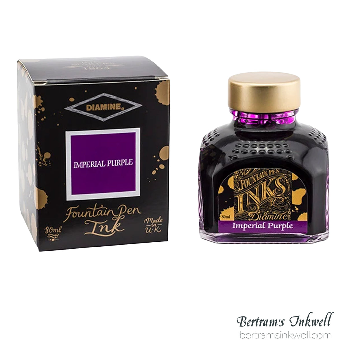 Diamine Imperial Purple Fountain Pen Ink Bottle 80ml