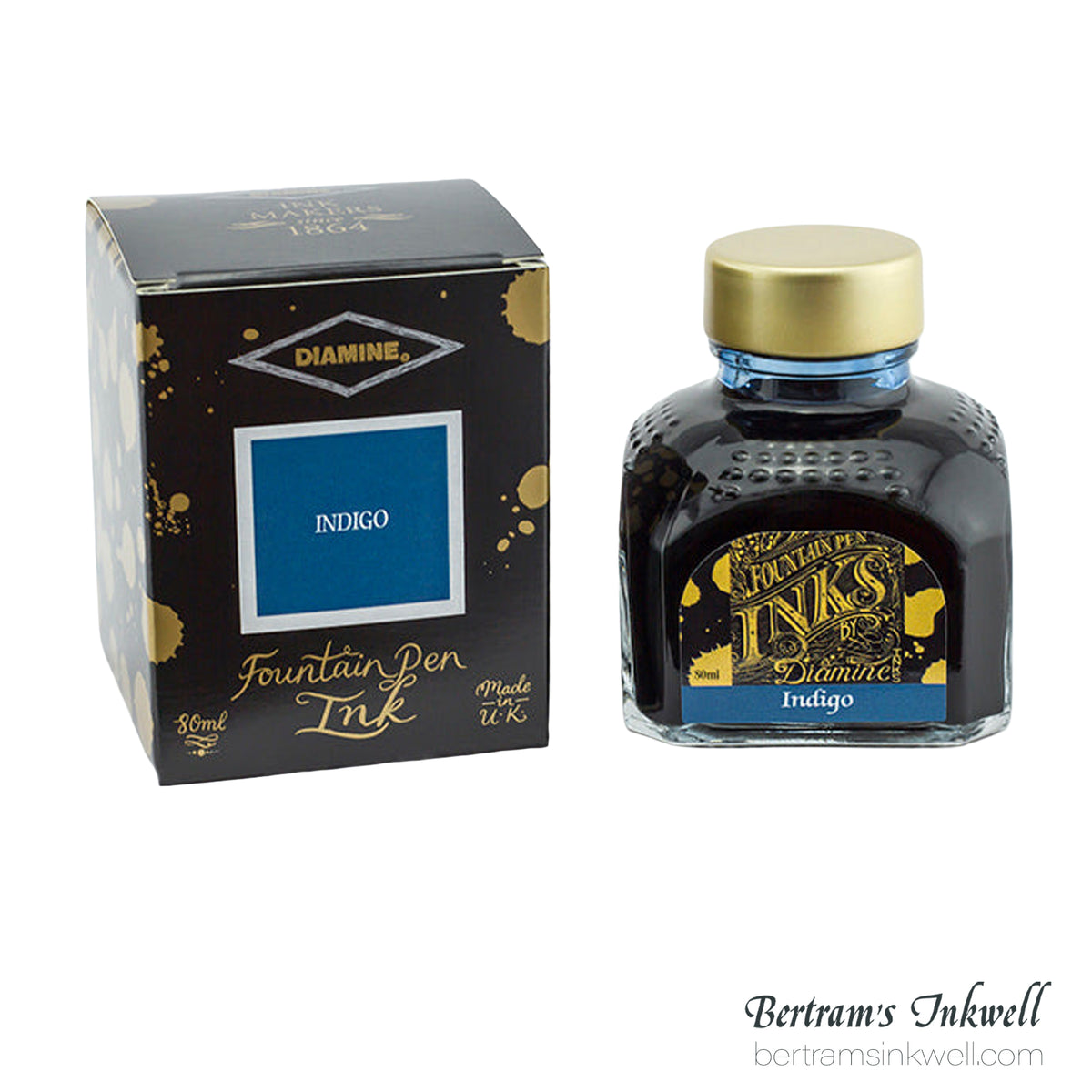 Diamine Indigo Fountain Pen Ink Bottle 80ml