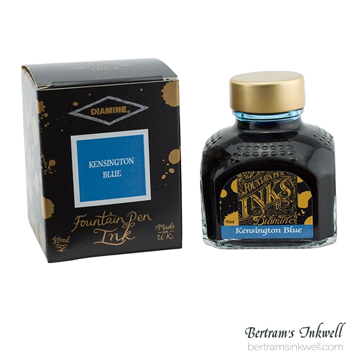 Diamine Kensington Blue Fountain Pen Ink Bottle 80ml