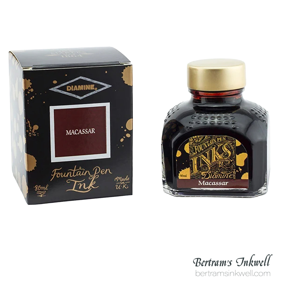Diamine Macassar Fountain Pen Ink Bottle 80ml