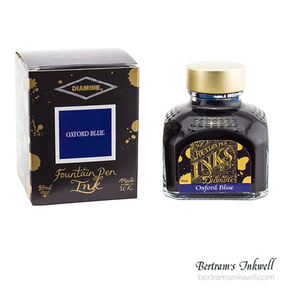 Diamine Oxford Blue Fountain Pen Ink Bottle 80ml
