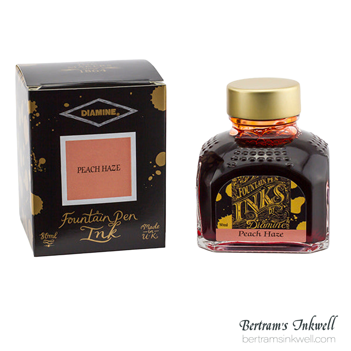 Diamine Peach Haze Fountain Pen Ink Bottle 80ml