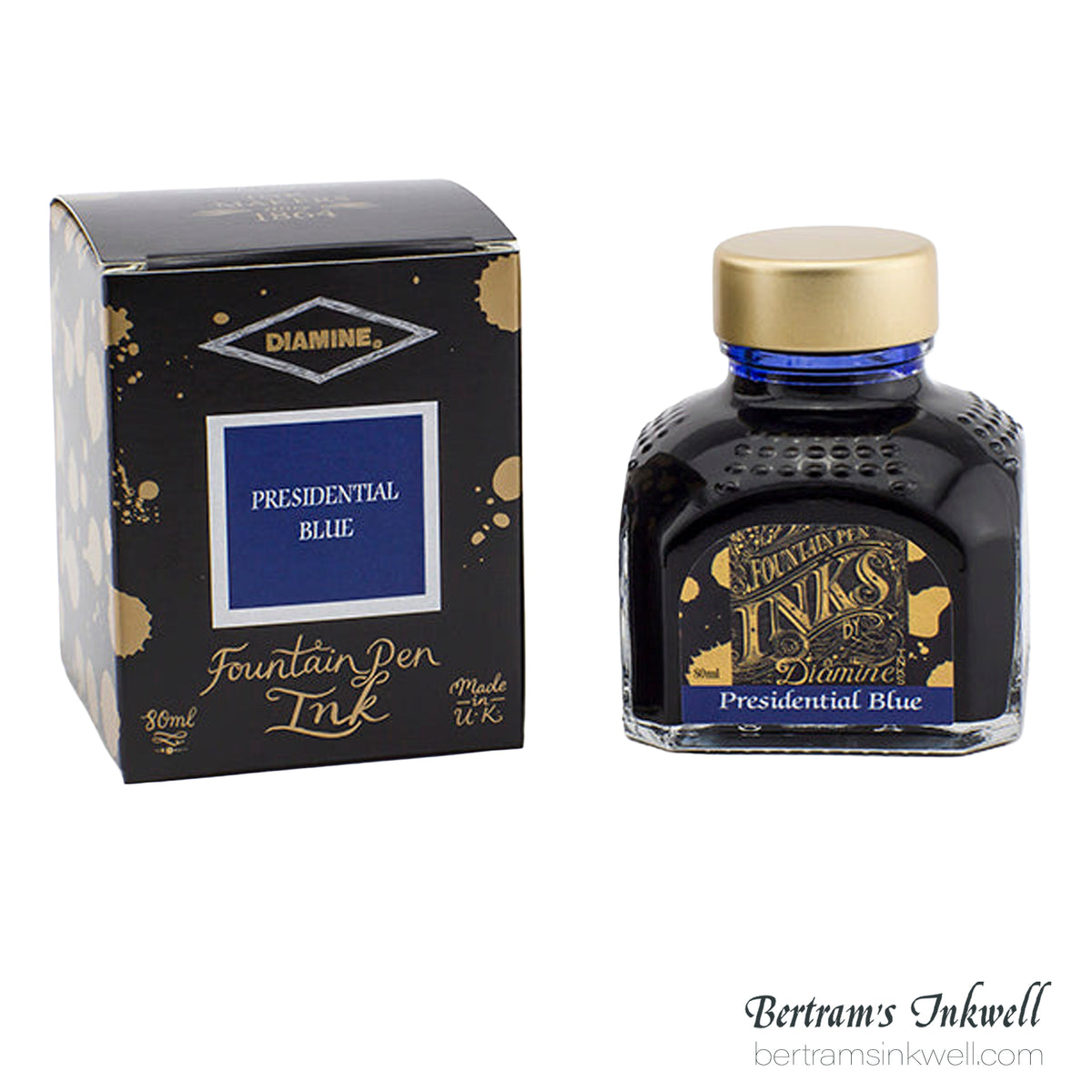Diamine Presidential Blue Fountain Pen Ink Bottle 80ml