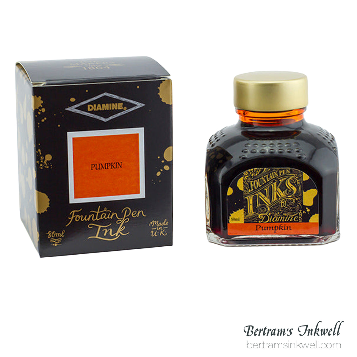 Diamine Pumpkin Fountain Pen Ink Bottle 80ml