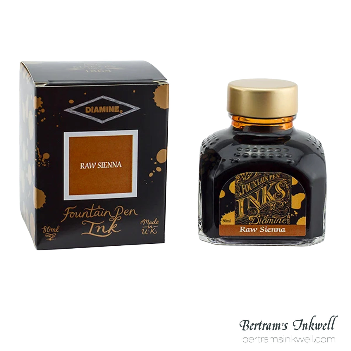 Diamine Raw Sienna Fountain Pen Ink Bottle 80ml