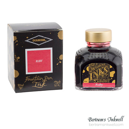 Diamine Ruby Fountain Pen Ink Bottle 80ml