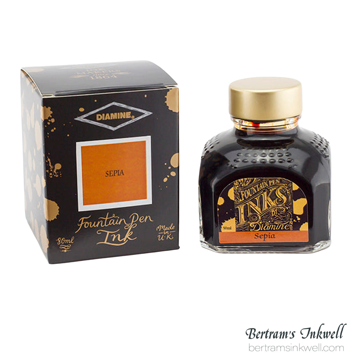 Diamine Sepia Fountain Pen Ink Bottle 80ml