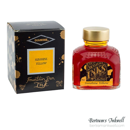 Diamine Sunshine Yellow Fountain Pen Ink Bottle 80ml