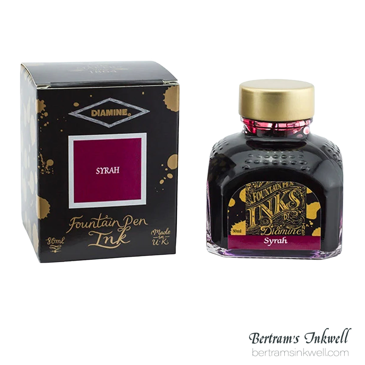 Diamine Syrah Fountain Pen Ink Bottle 80ml