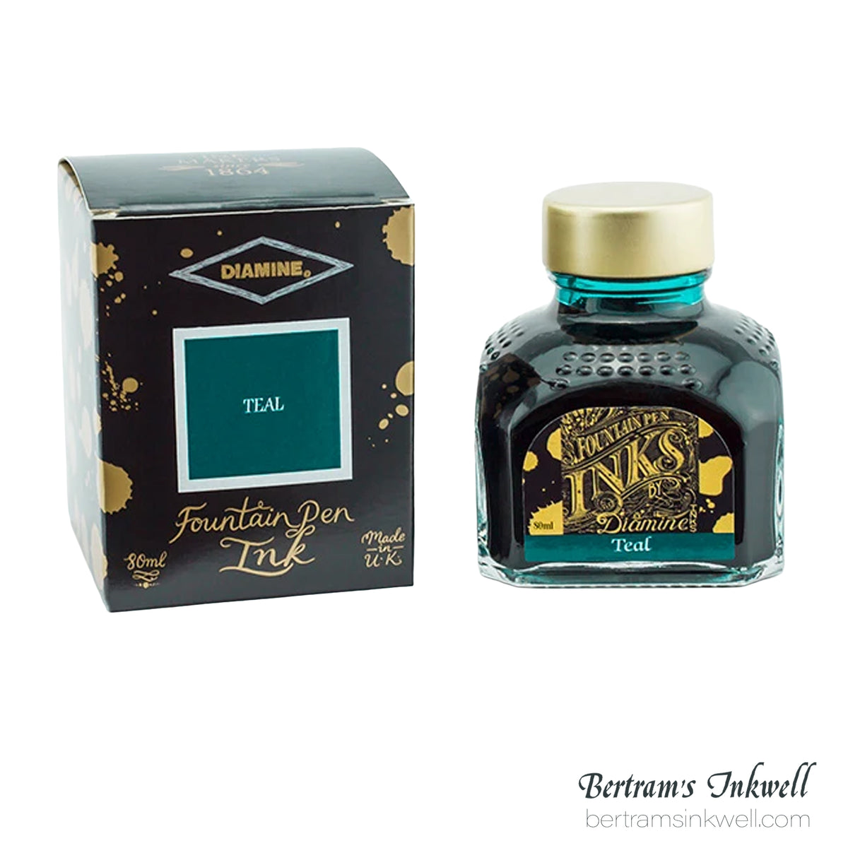 Diamine Teal Fountain Pen Ink Bottle 80ml