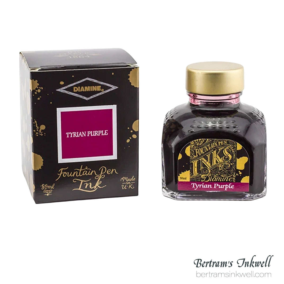 Diamine Tyrian Purple Fountain Pen Ink Bottle 80ml