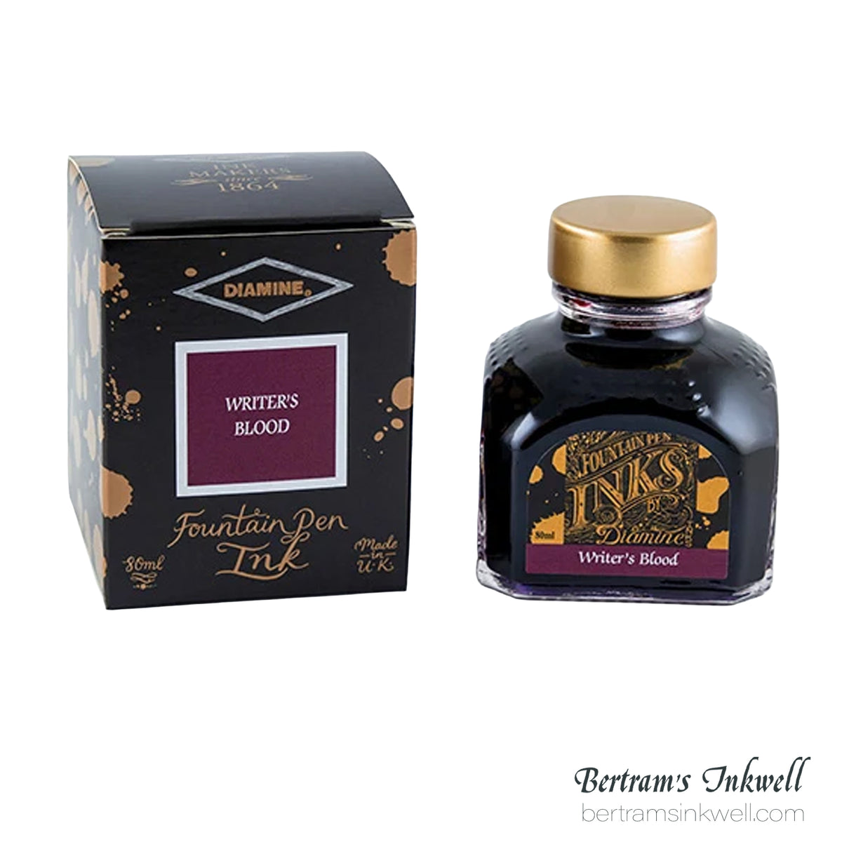 Diamine Writers Blood Fountain Pen Ink Bottle 80ml