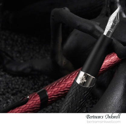 Diplomat Cobra Burgundy Red Guilloche Fountain Pen