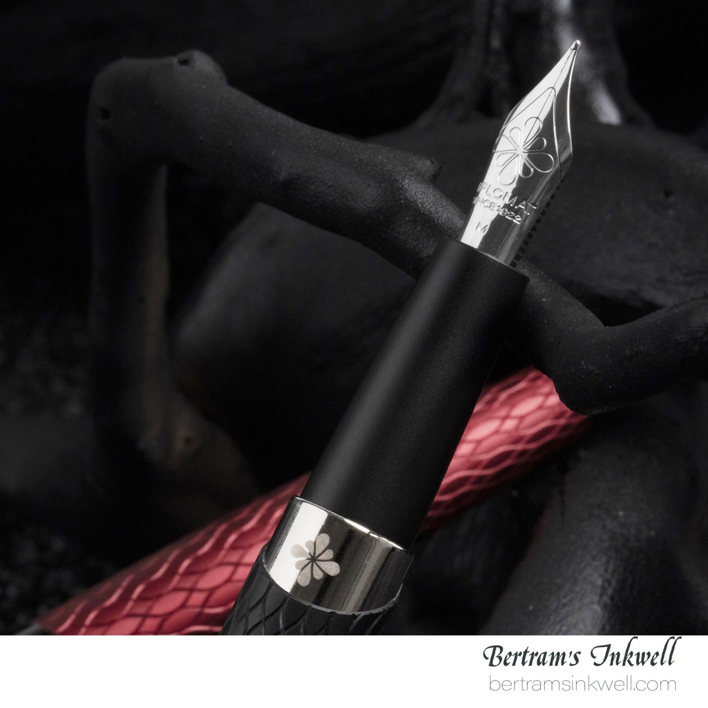 Diplomat Cobra Burgundy Red Guilloche Fountain Pen