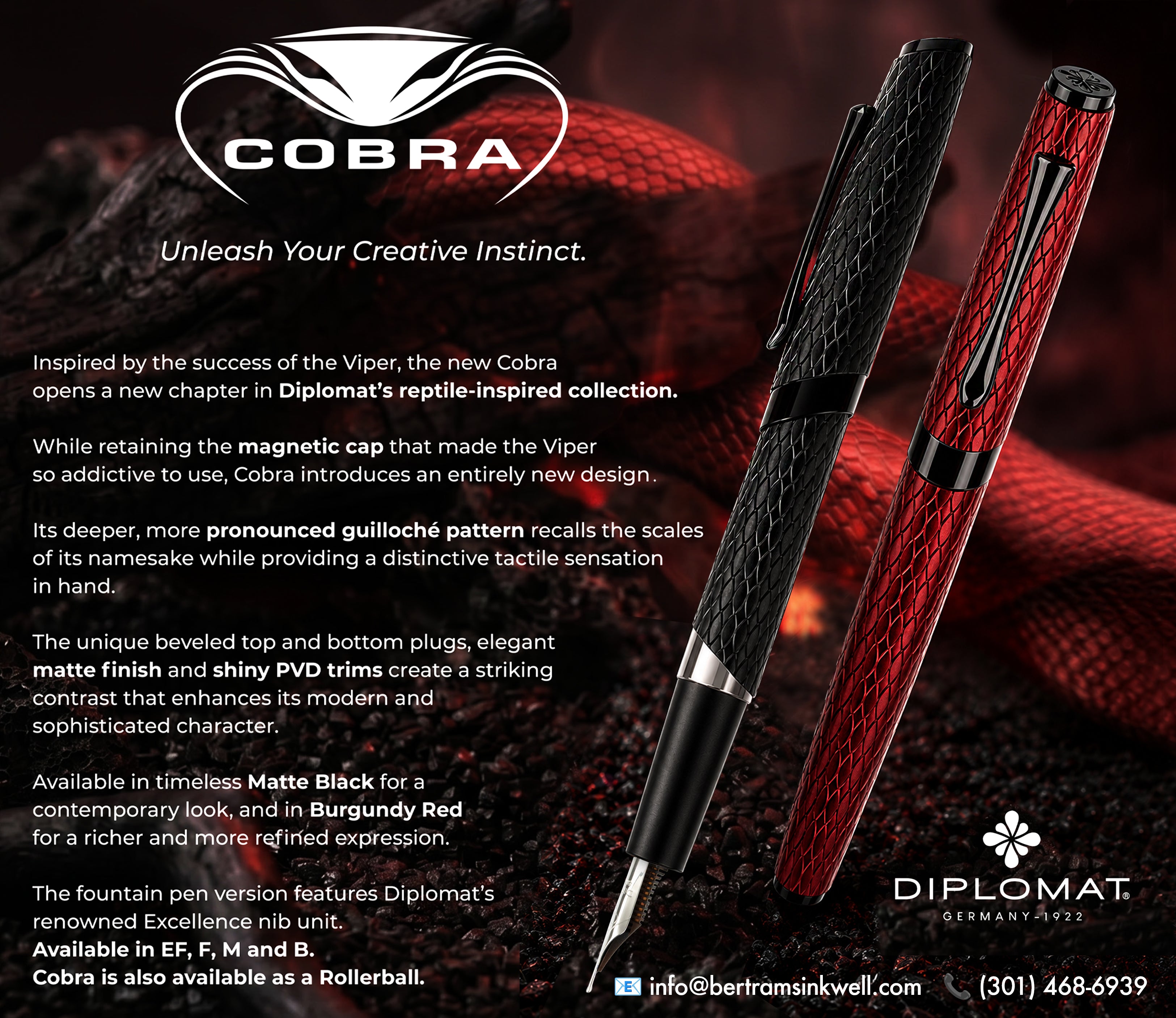 Diplomat Cobra Collection offered through Bertram's Inkwell