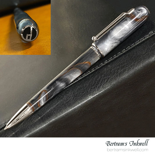 Dunhill Sidecar Grey Marble Resin with Platinum Plated Trim Ballpoint Pen 2003, NUZ2033