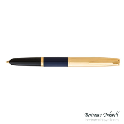 Aurora Duo Cart Dark Blue With Gold Cap Fountain Pen